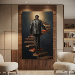 The Staircase Of Knowledge – Soft Surreal Conceptual Canvas Art