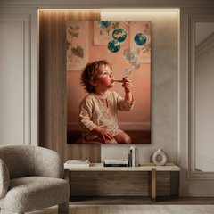 Blowing Worlds Into Being – Soft Surreal Conceptual Canvas Art