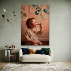 Blowing Worlds Into Being – Soft Surreal Conceptual Canvas Art