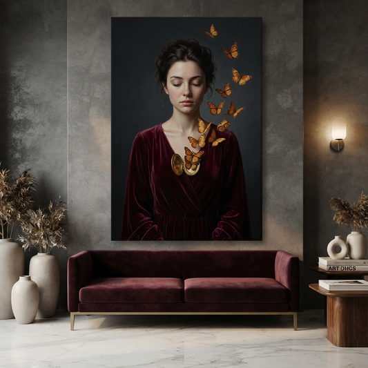 Butterflies From The Locket – Soft Surreal Conceptual Canvas Art