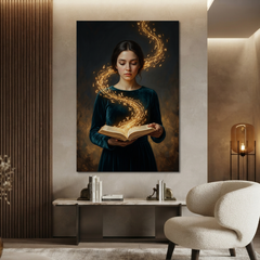 Words Take Golden Flight – Soft Surreal Conceptual Canvas Art