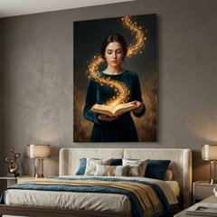 Words Take Golden Flight – Soft Surreal Conceptual Canvas Art