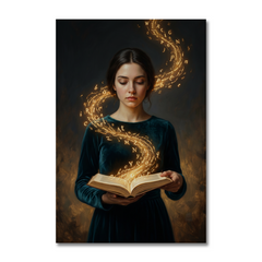 Words Take Golden Flight – Soft Surreal Conceptual Canvas Art