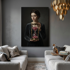 The Hourglass Of Roses – Soft Surreal Conceptual Canvas Art