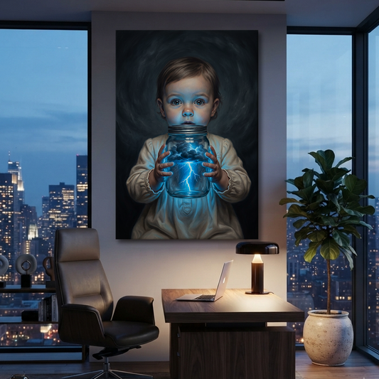 The Storm In A Jar – Soft Surreal Conceptual Canvas Art