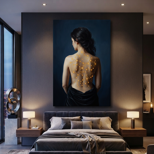 The Constellation Within – Soft Surreal Conceptual Canvas Art