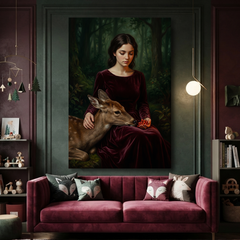 The Forest Guardian's Gift – Soft Surreal Conceptual Canvas Art