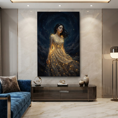 The Gown Of Constellations – Soft Surreal Conceptual Canvas Art