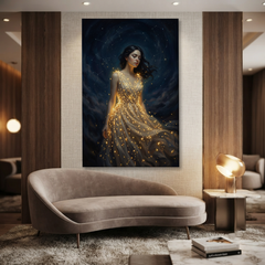 The Gown Of Constellations – Soft Surreal Conceptual Canvas Art