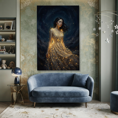 The Gown Of Constellations – Soft Surreal Conceptual Canvas Art