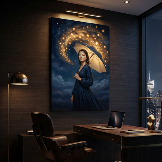 An Umbrella Of Stars – Soft Surreal Conceptual Canvas Art