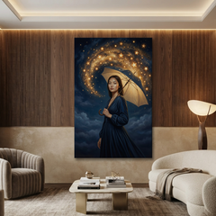 An Umbrella Of Stars – Soft Surreal Conceptual Canvas Art