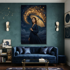 An Umbrella Of Stars – Soft Surreal Conceptual Canvas Art