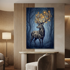 The Stag Of Starlight – Soft Surreal Conceptual Canvas Art