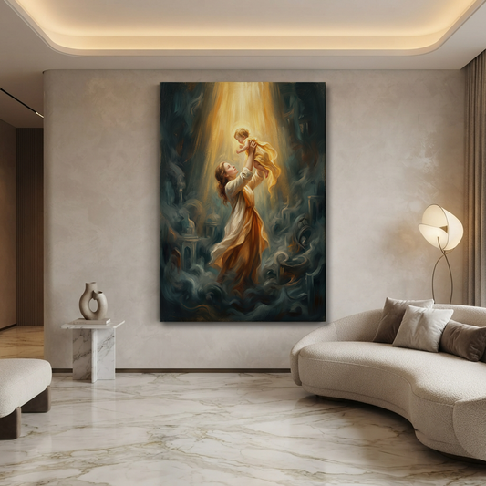 Lifted Into The Light – Soft Surreal Conceptual Canvas Art