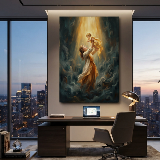 Lifted Into The Light – Soft Surreal Conceptual Canvas Art