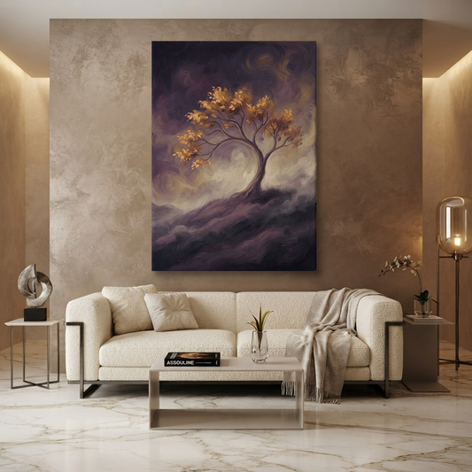 The Golden Tree Ascending – Soft Surreal Conceptual Canvas Art