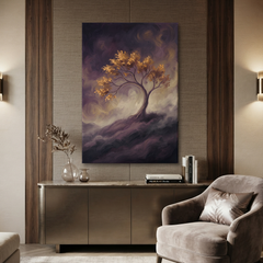 The Golden Tree Ascending – Soft Surreal Conceptual Canvas Art