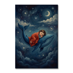 Dreaming Upon The Whale – Soft Surreal Conceptual Canvas Art
