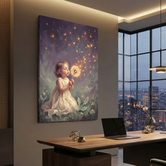 Wishes On Golden Wings – Soft Surreal Conceptual Canvas Art