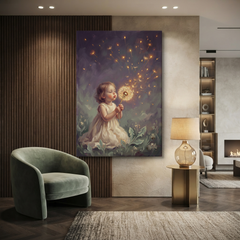 Wishes On Golden Wings – Soft Surreal Conceptual Canvas Art