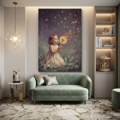 Wishes On Golden Wings – Soft Surreal Conceptual Canvas Art