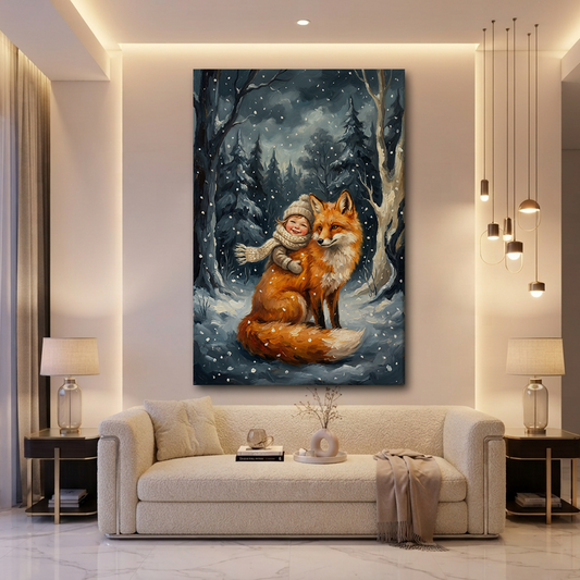 Winter's Warmest Hug – Soft Surreal Conceptual Canvas Art