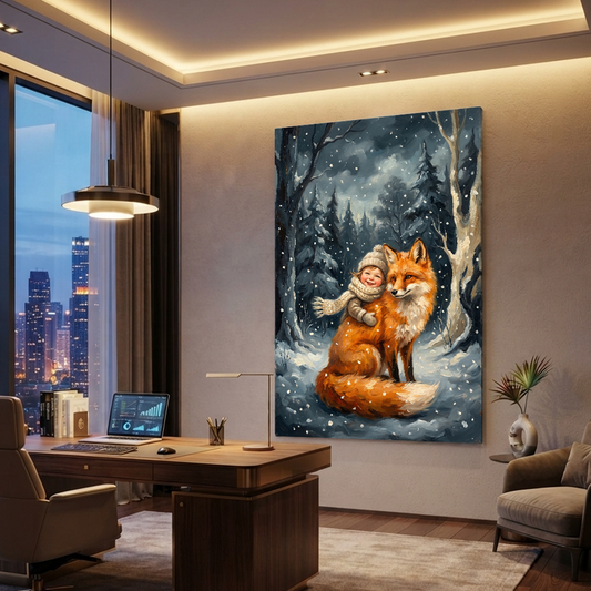 Winter's Warmest Hug – Soft Surreal Conceptual Canvas Art