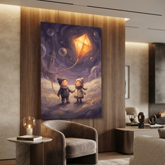 Chasing The Lantern Kite – Soft Surreal Conceptual Canvas Art