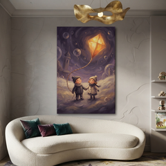 Chasing The Lantern Kite – Soft Surreal Conceptual Canvas Art