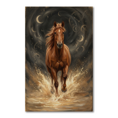 Galloping Through Golden Time – Soft Surreal Conceptual Canvas Art