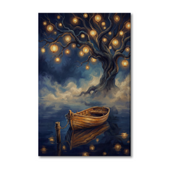 The Lantern Tree Harbor – Soft Surreal Conceptual Canvas Art
