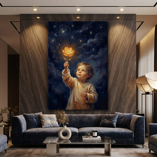 The Star Flower Child – Soft Surreal Conceptual Canvas Art