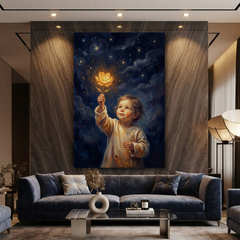 The Star Flower Child – Soft Surreal Conceptual Canvas Art