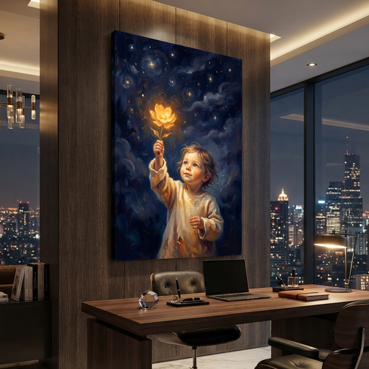 The Star Flower Child – Soft Surreal Conceptual Canvas Art