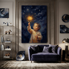The Star Flower Child – Soft Surreal Conceptual Canvas Art
