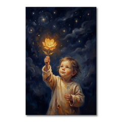 The Star Flower Child – Soft Surreal Conceptual Canvas Art