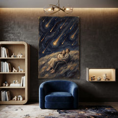 Under Falling Golden Stars – Soft Surreal Conceptual Canvas Art