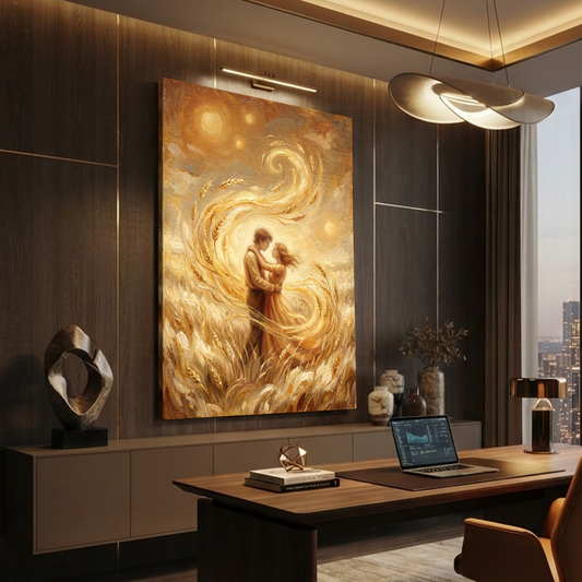 Dancing In Golden Wheat – Soft Surreal Conceptual Canvas Art