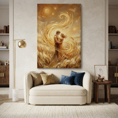 Dancing In Golden Wheat – Soft Surreal Conceptual Canvas Art