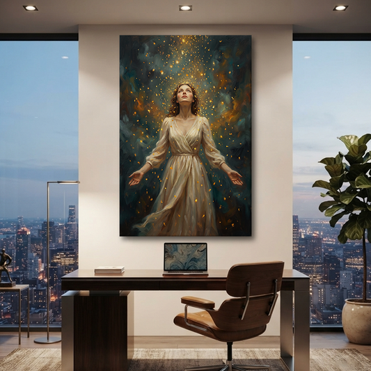 Bathed In Falling Starlight – Soft Surreal Conceptual Canvas Art