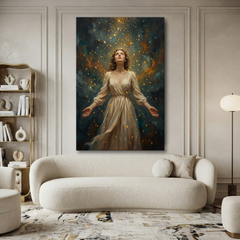 Bathed In Falling Starlight – Soft Surreal Conceptual Canvas Art