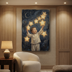 Catching A String Of Stars – Soft Surreal Conceptual Canvas Art