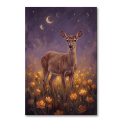The Lantern Meadow Deer – Soft Surreal Conceptual Canvas Art