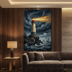 The Storm Keeper's Light – Soft Surreal Conceptual Canvas Art