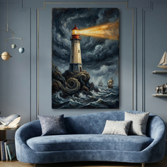 The Storm Keeper's Light – Soft Surreal Conceptual Canvas Art