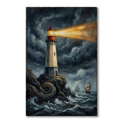 The Storm Keeper's Light – Soft Surreal Conceptual Canvas Art