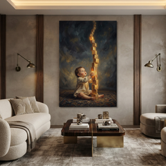 Building Towers Of Light – Soft Surreal Conceptual Canvas Art