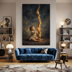 Building Towers Of Light – Soft Surreal Conceptual Canvas Art