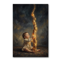 Building Towers Of Light – Soft Surreal Conceptual Canvas Art